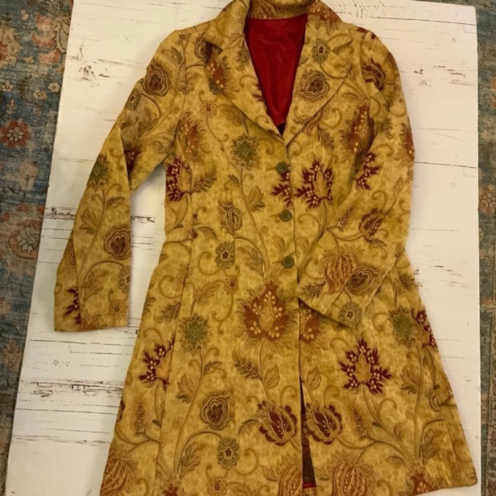 tapestry brocade overcoat